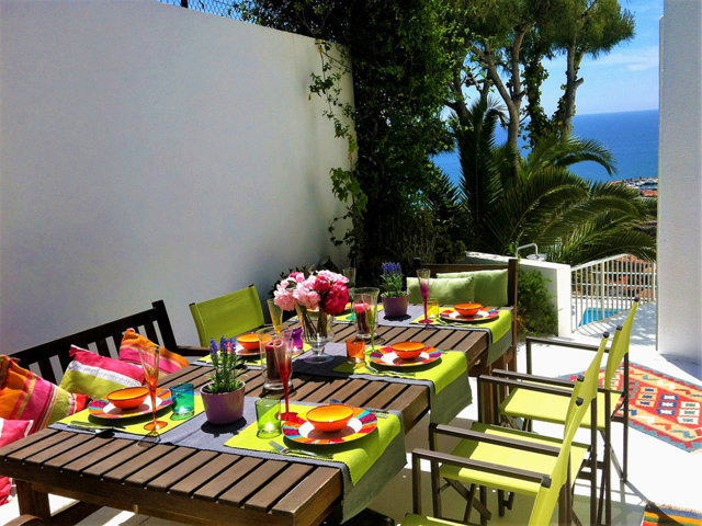 mediterranean villa in sitges and its lunch table